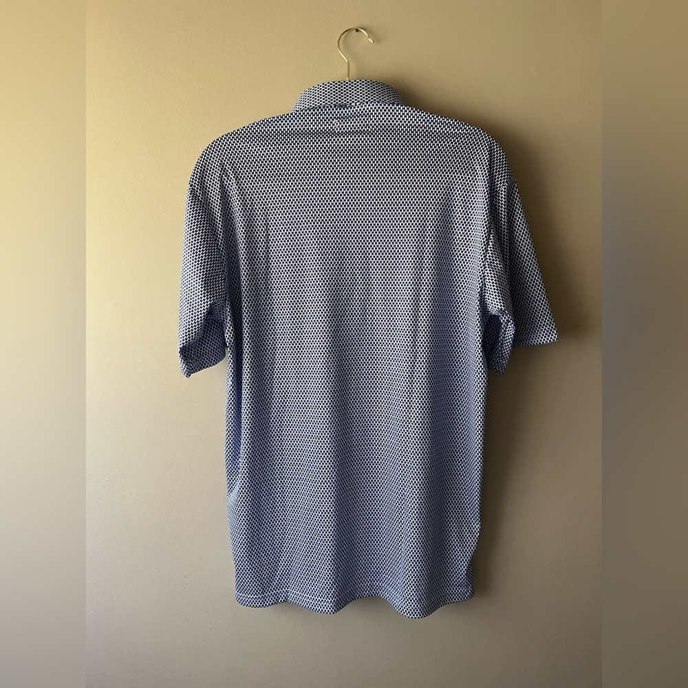 Collars & Co Men's Blue Micro-Pattern Polo Shirt Medium NWOT - Picture 2 of 3